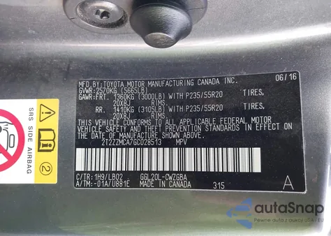 2016 Lexus Rx 350 z USA, uszkodzony, nr VIN 2T2ZZMCA7GC028513